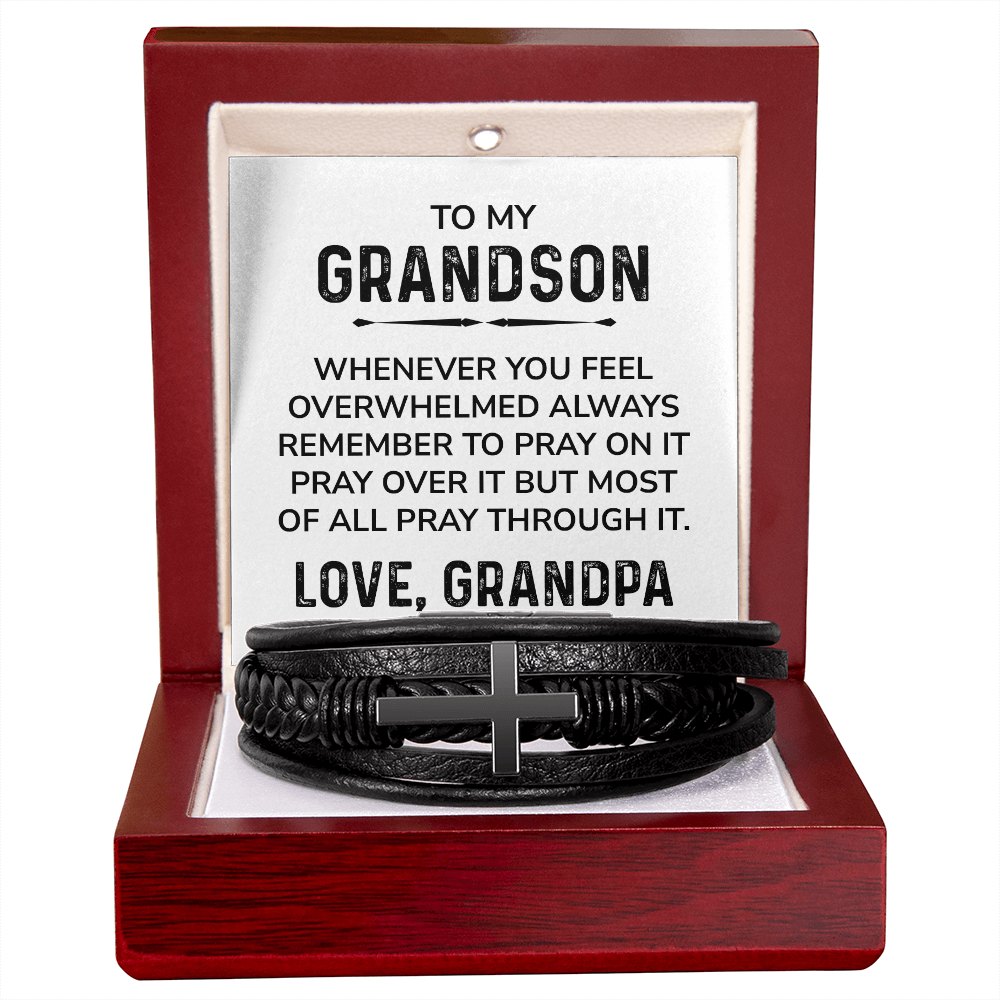 To My Grandson Bracelet – Christian Cross Bracelet From Grandpa