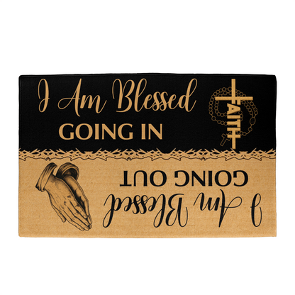 I Am Blessed Going In & Going Out Doormat – Christian Home Entry Mat