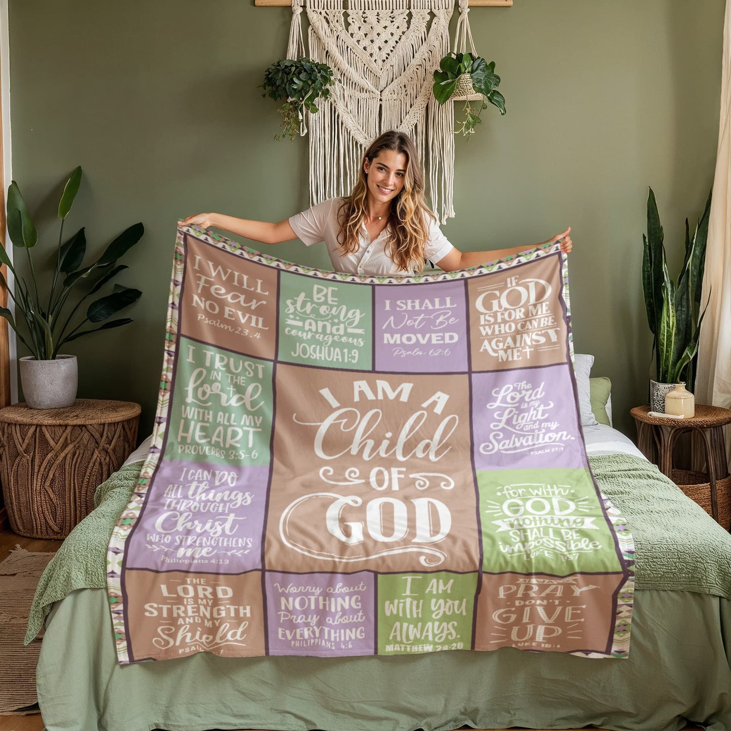 I Am A Child Of God Christian Blanket – Faith Scripture Throw Gift