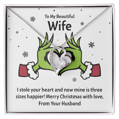 Three Sizes Happier – Christmas Wife Necklace Gift