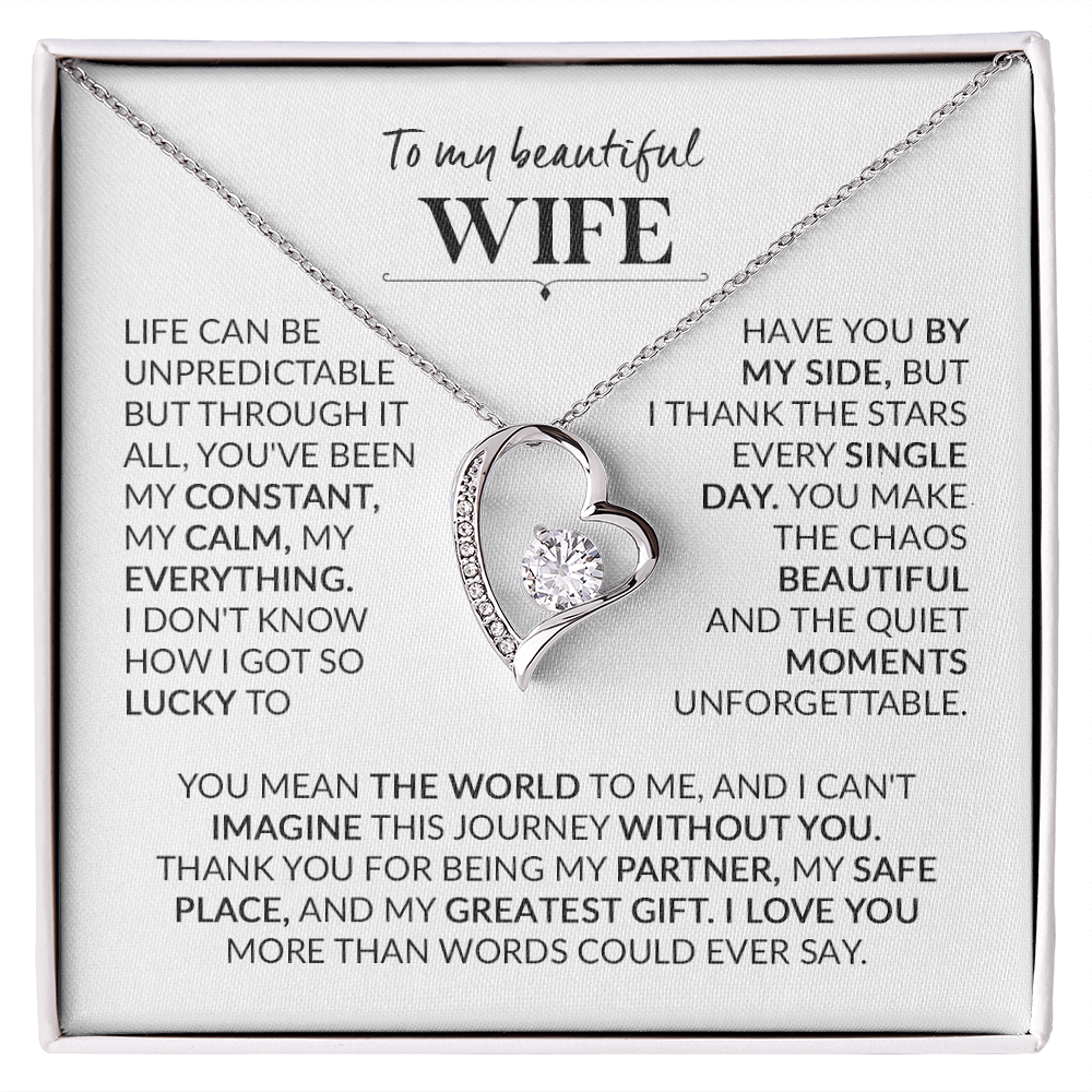 To My Wife – My Constant, My Calm, My Everything Forever Love Necklace