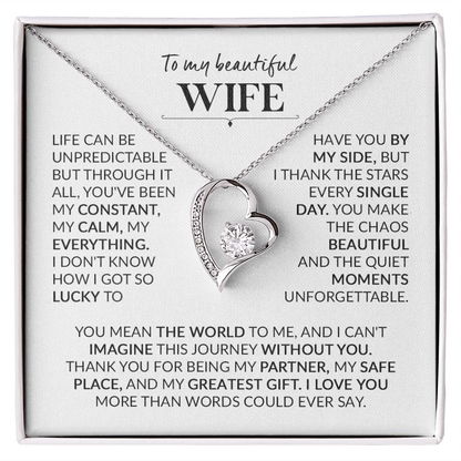 To My Wife – My Constant, My Calm, My Everything Forever Love Necklace