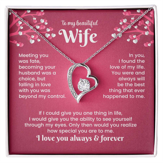 To My Beautiful Wife – I Love You Always Necklace