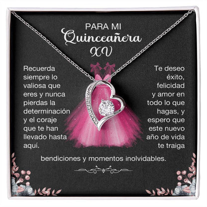 Para Mi Quinceañera XV - Te Deseo Éxito, Felicidad Y Amor (Collar)