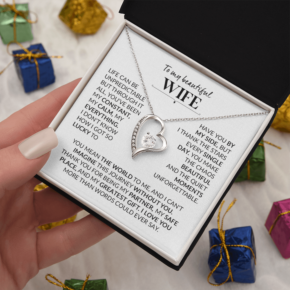 To My Wife – My Constant, My Calm, My Everything Forever Love Necklace