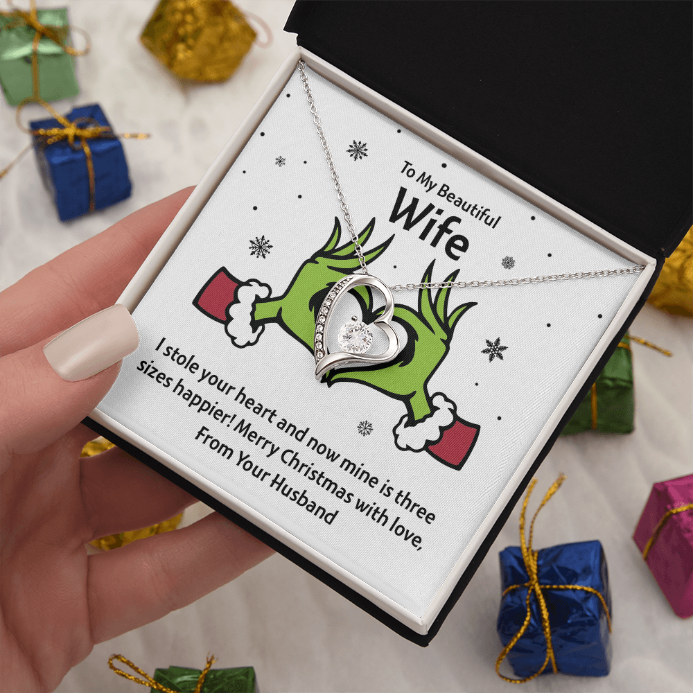 Three Sizes Happier – Christmas Wife Necklace Gift