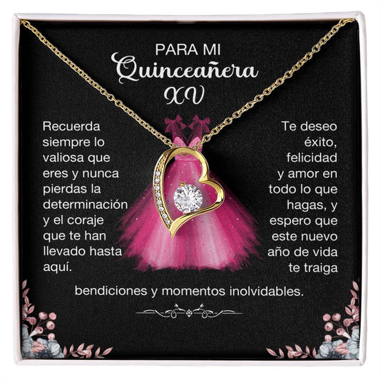 Para Mi Quinceañera XV - Te Deseo Éxito, Felicidad Y Amor (Collar)