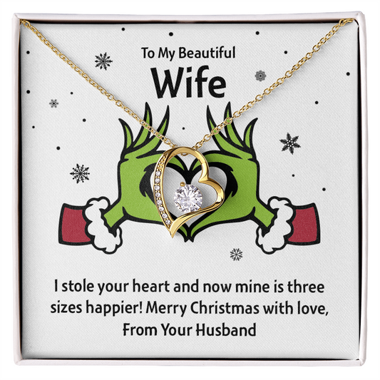 Three Sizes Happier – Christmas Wife Necklace Gift