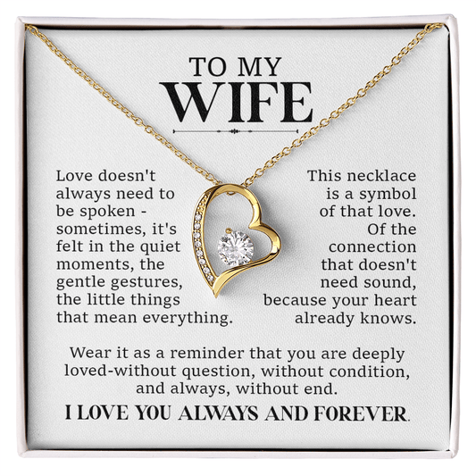 To My Wife – You Are Deeply Loved, Always & Forever Heart Necklace