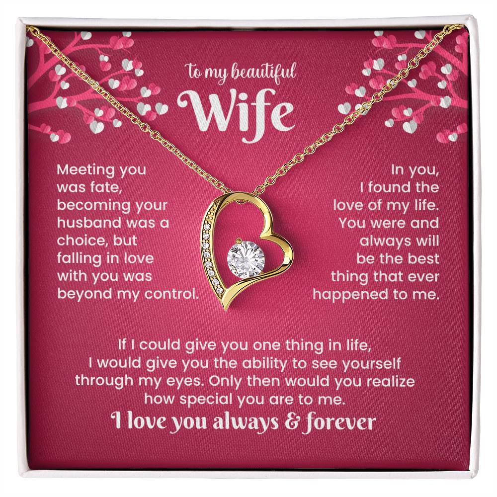 To My Beautiful Wife – I Love You Always Necklace