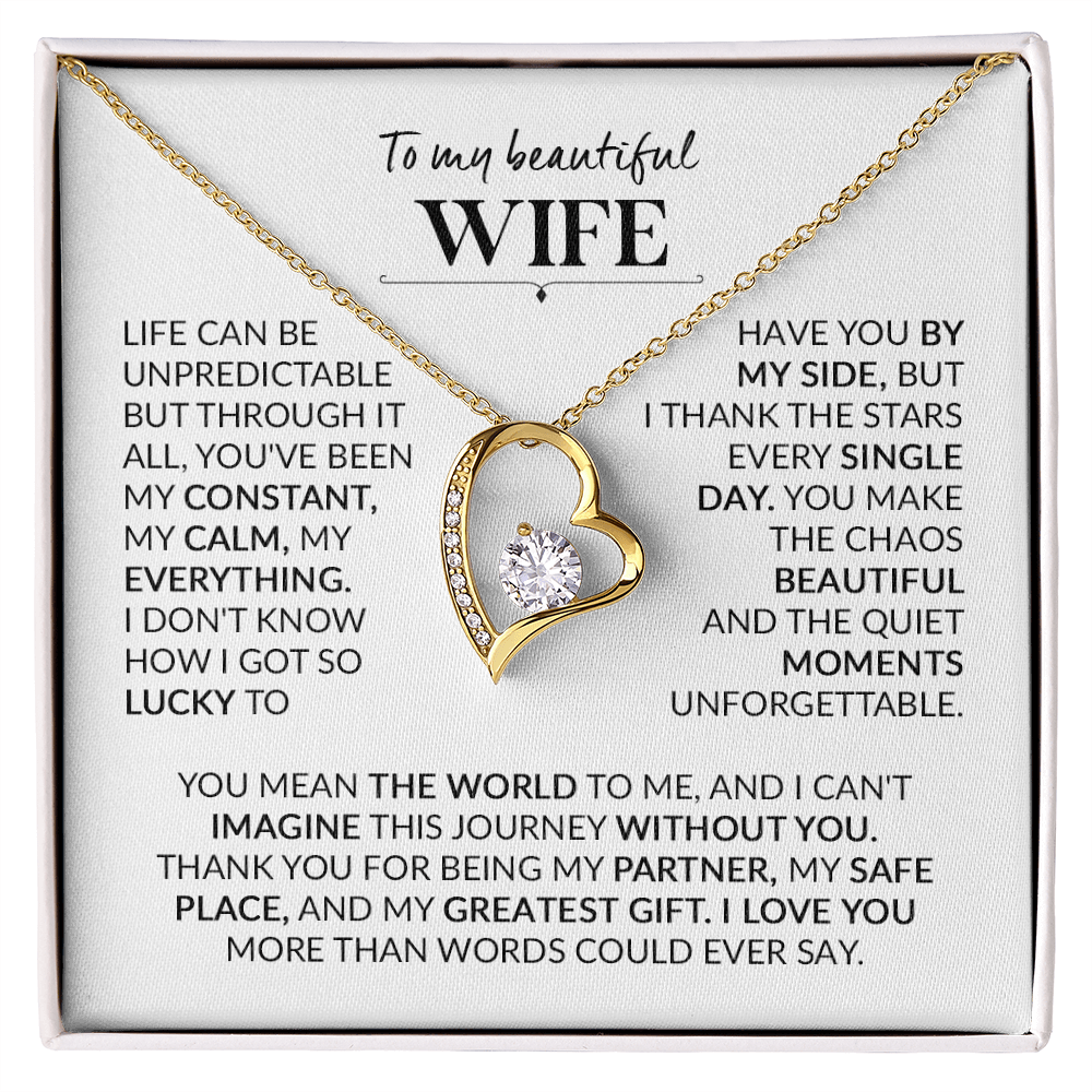 To My Wife – My Constant, My Calm, My Everything Forever Love Necklace