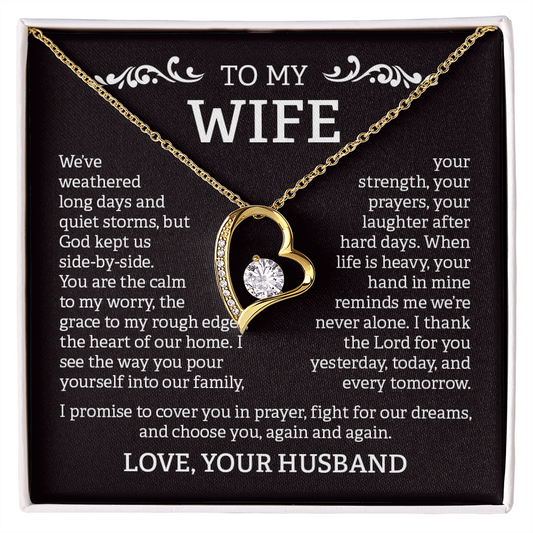 To My Wife – God Kept Us | Forever Love Necklace