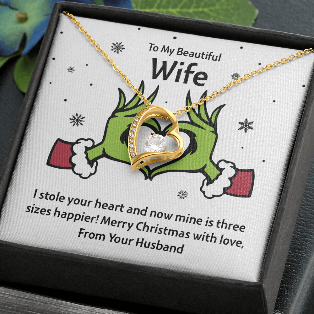 Three Sizes Happier – Christmas Wife Necklace Gift