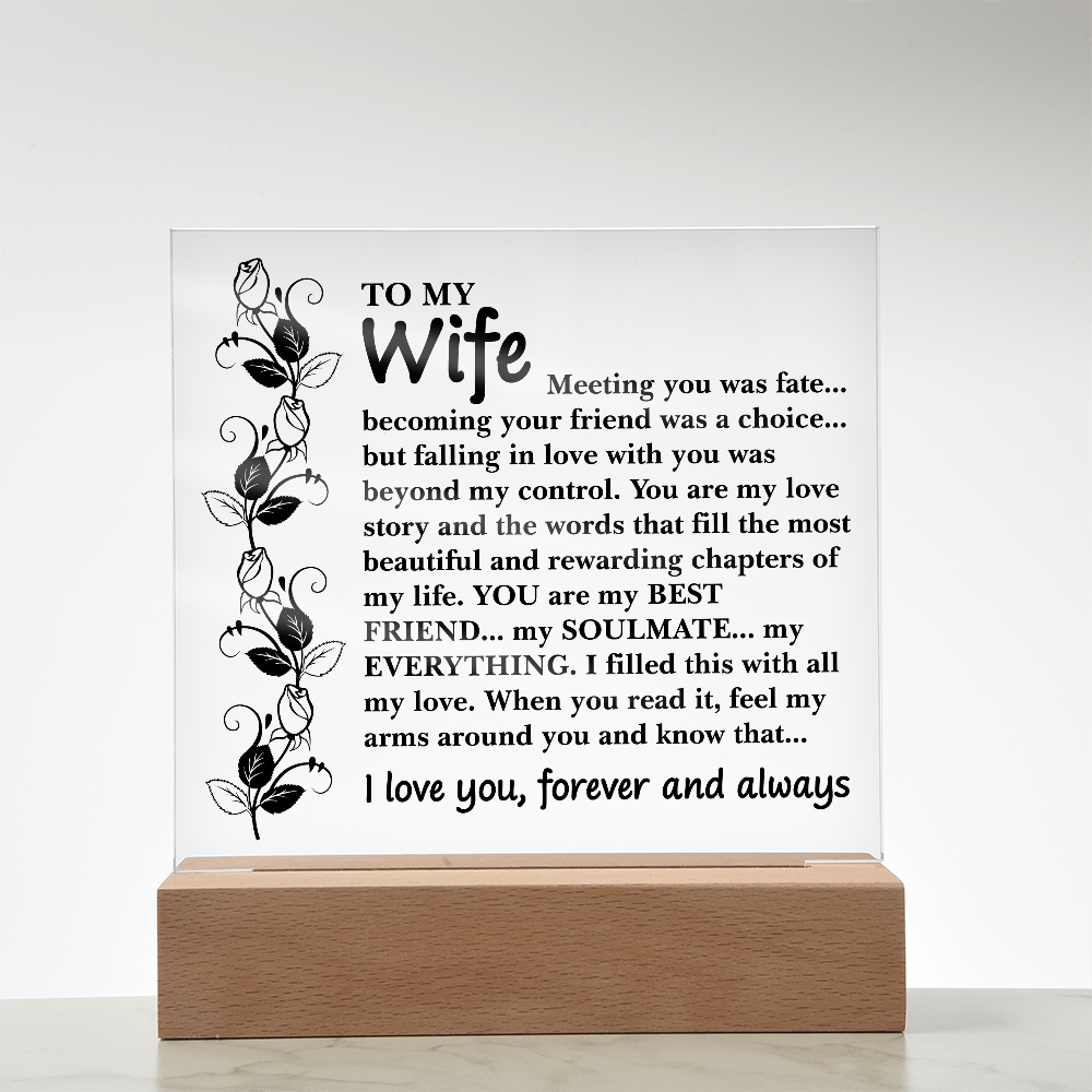 To My Wife – You Are My Everything Acrylic LED Plaque