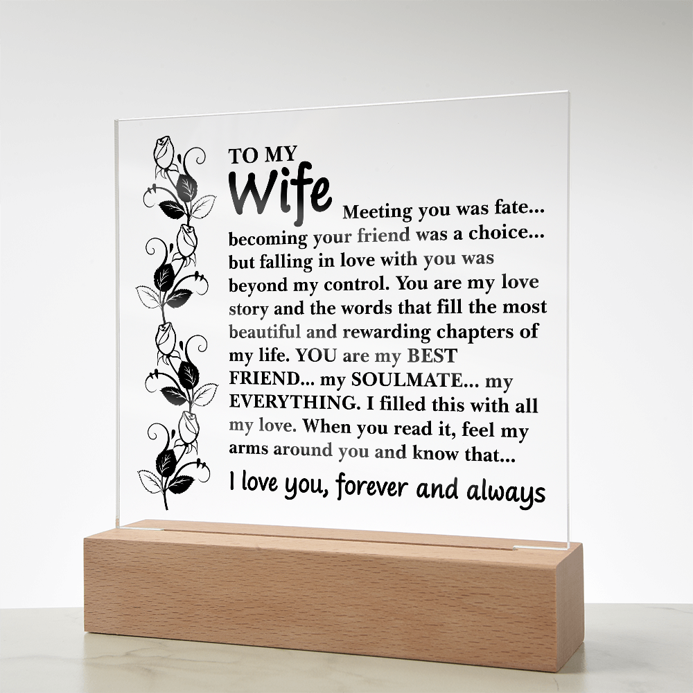 To My Wife – You Are My Everything Acrylic LED Plaque