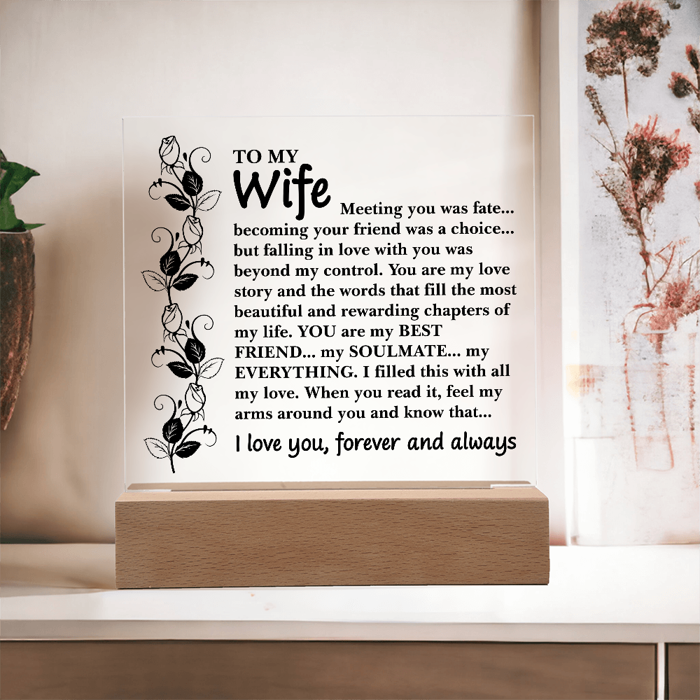 To My Wife – You Are My Everything Acrylic LED Plaque