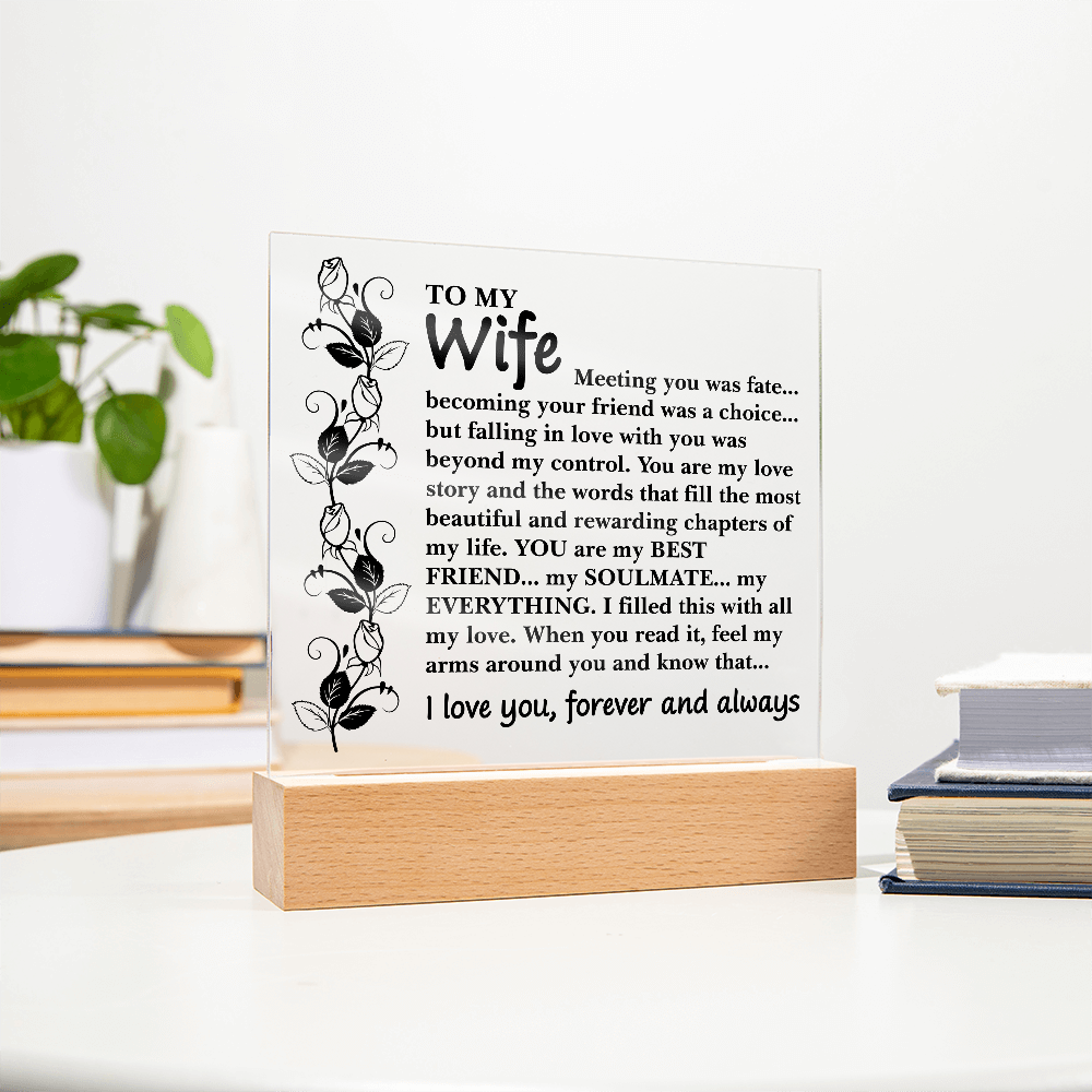 To My Wife – You Are My Everything Acrylic LED Plaque