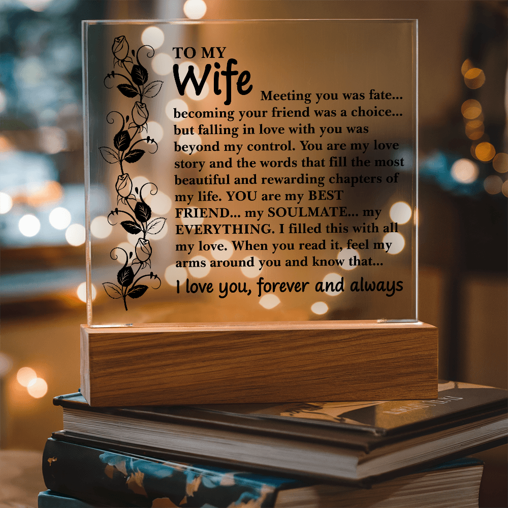 To My Wife – You Are My Everything Acrylic LED Plaque
