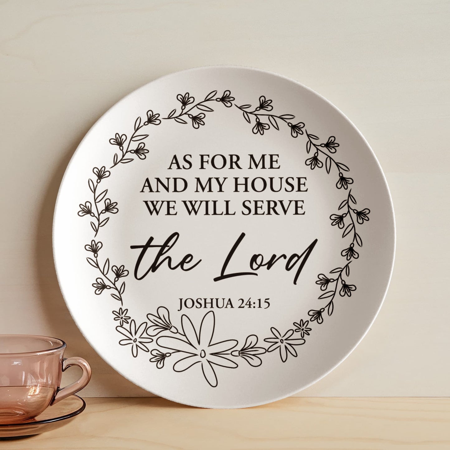 As For Me and My House Decorative Plate – Joshua 24:15 Christian Home Decor