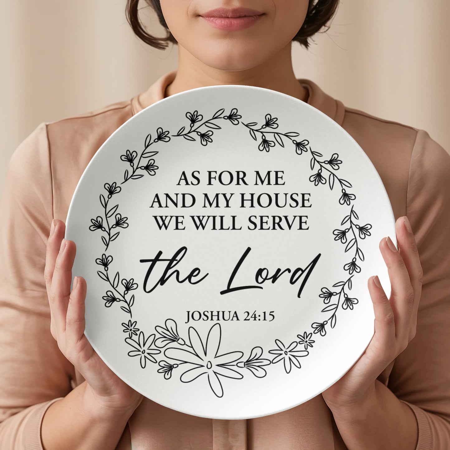 As For Me and My House Decorative Plate – Joshua 24:15 Christian Home Decor
