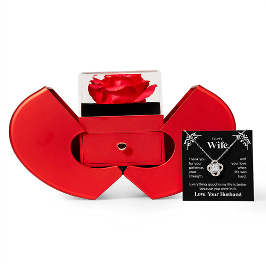 To My Wife – I'd Fall in Love With You All Over Again Rose Box Necklace