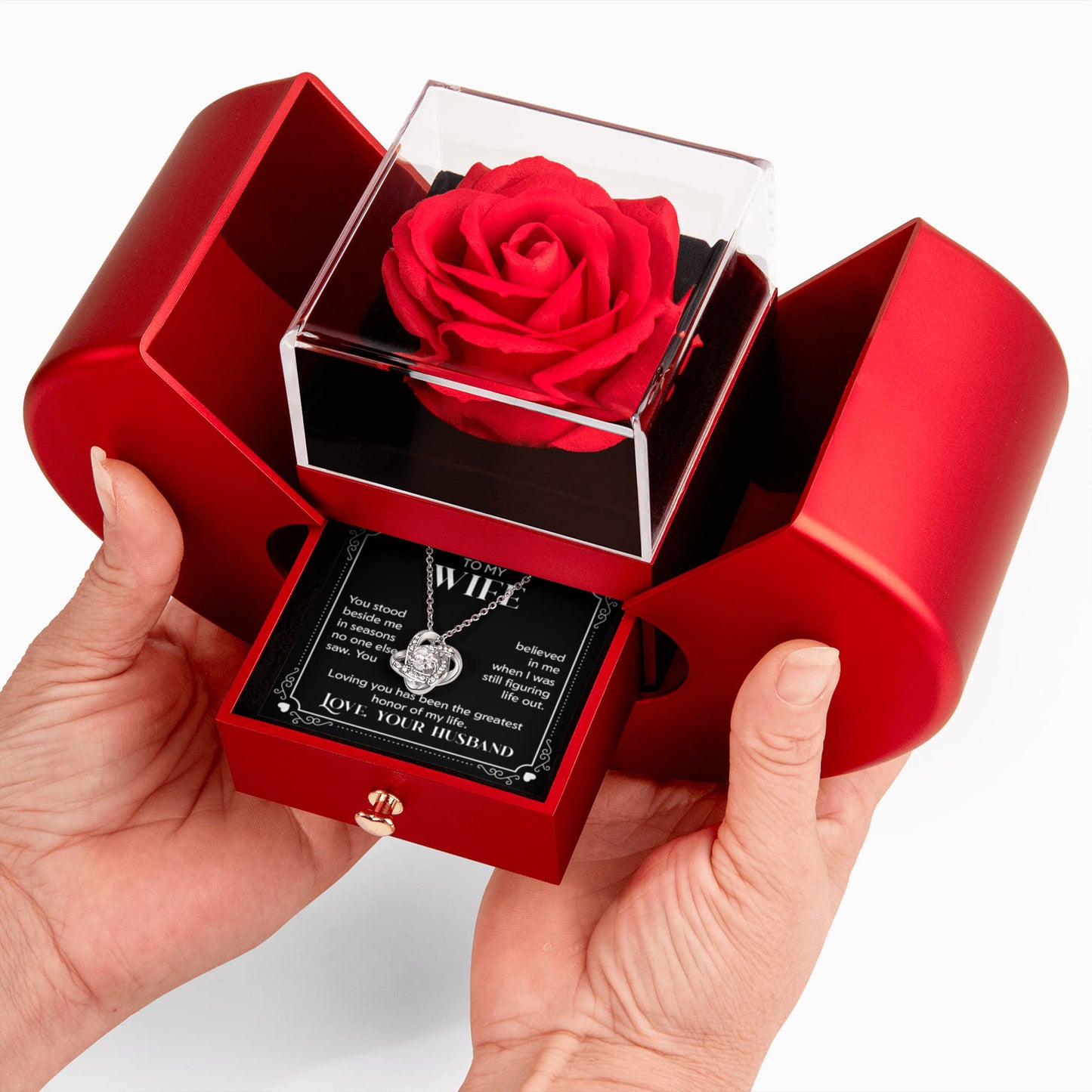 To My Wife – You Are My Forever Rose Box Necklace