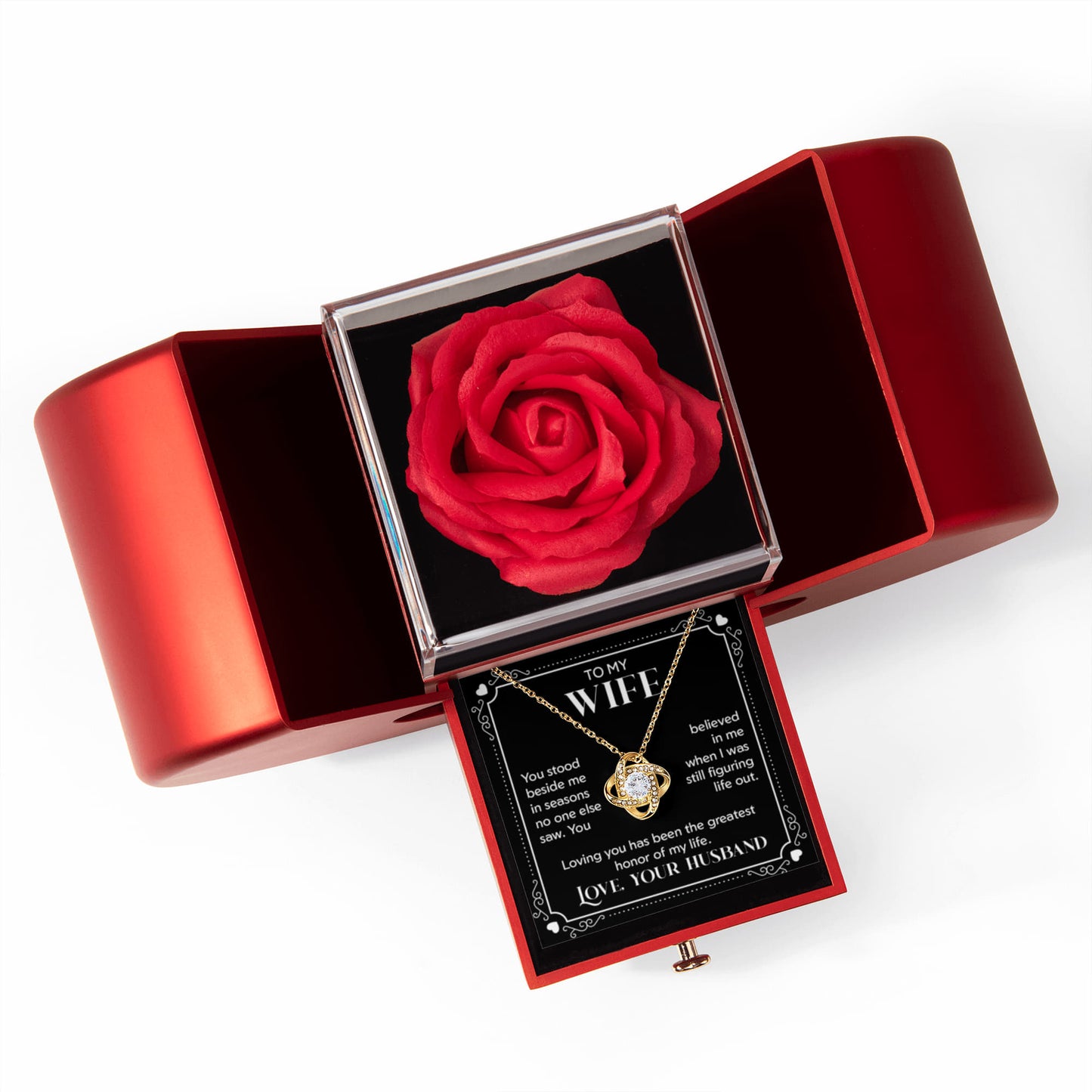 To My Wife – You Are My Forever Rose Box Necklace