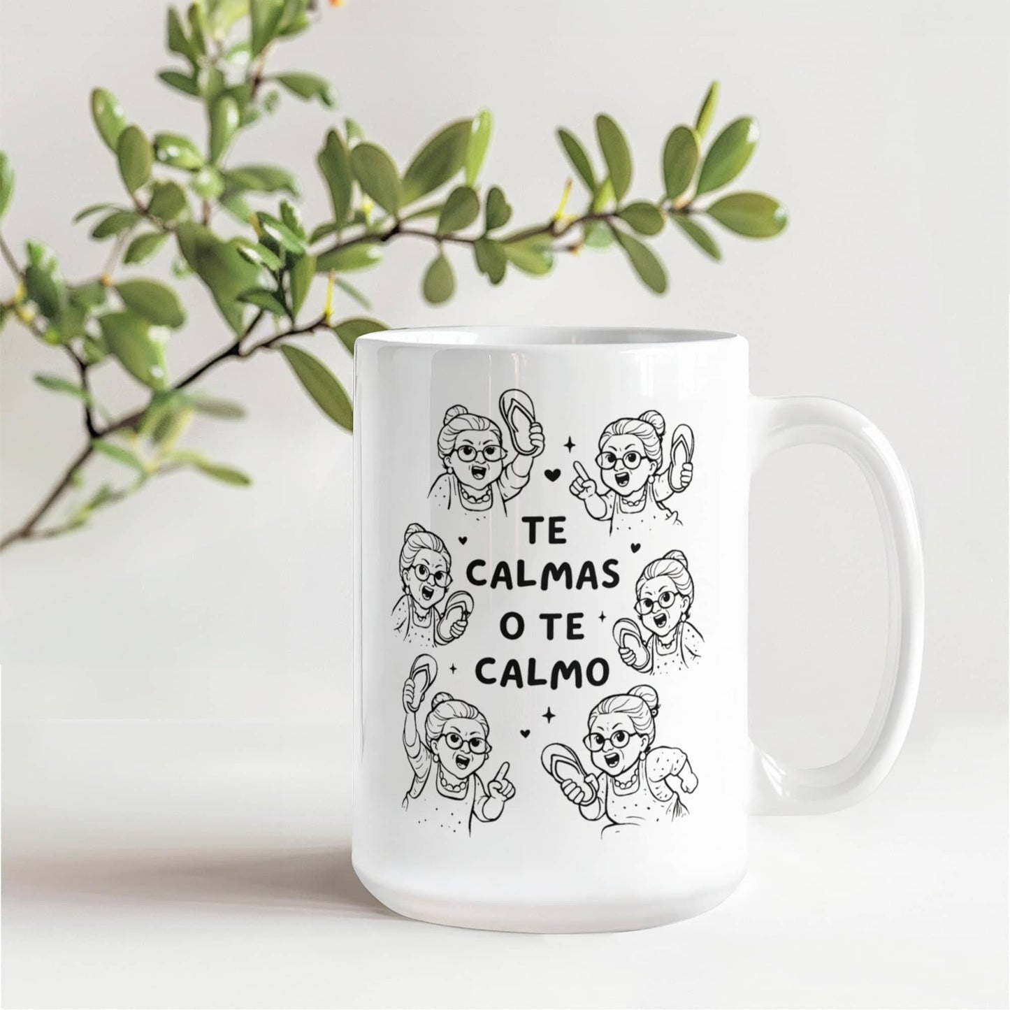 Taza para Mamá – “Te Calmas o Te Calmo” Regalo Divertido 15 oz