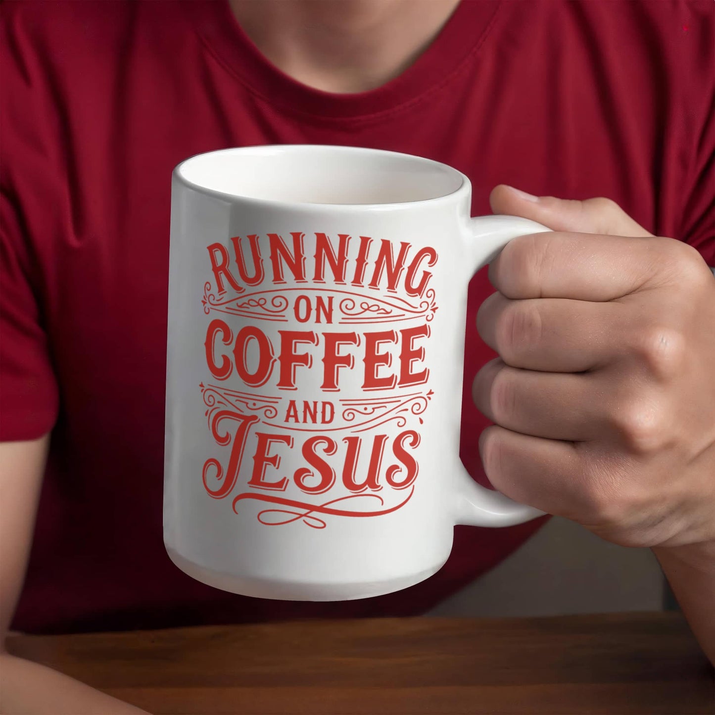 Running on Coffee and Jesus Christian Coffee Mug 15oz
