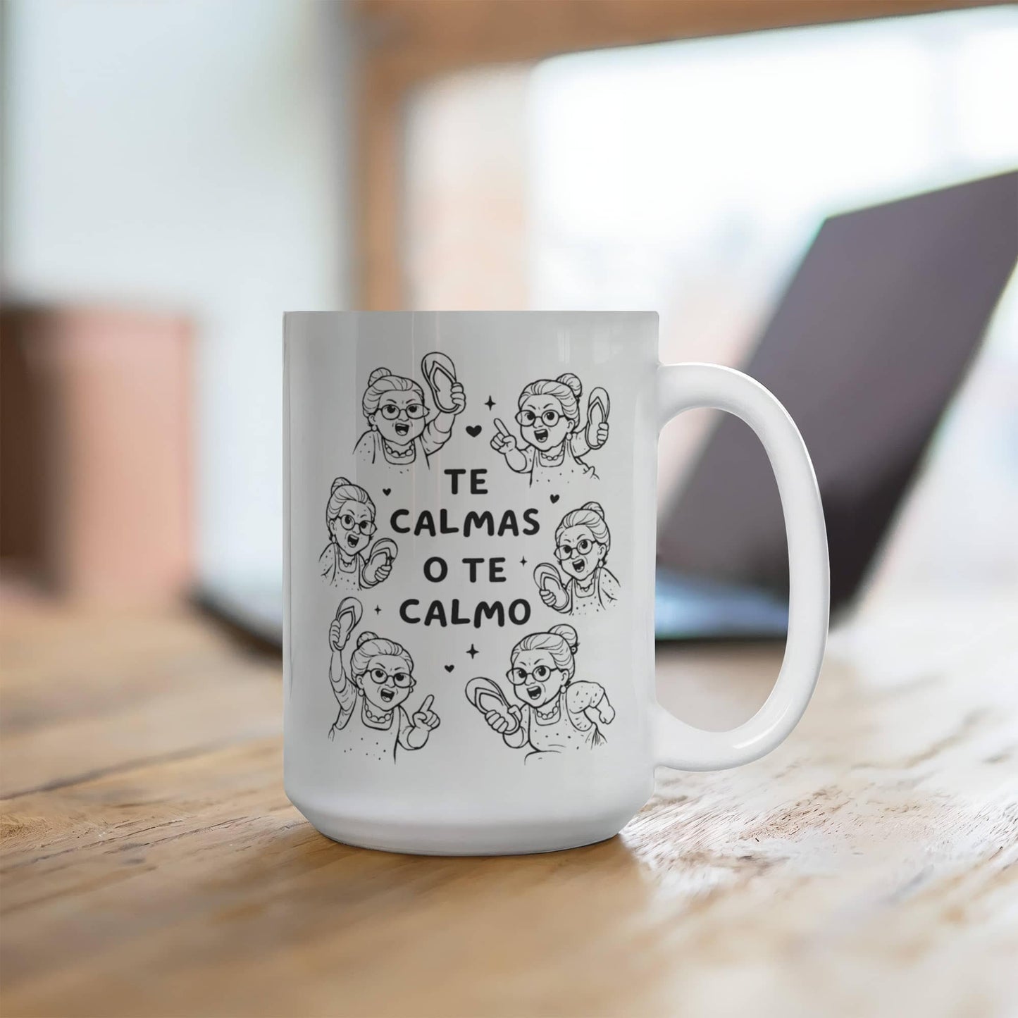 Taza para Mamá – “Te Calmas o Te Calmo” Regalo Divertido 15 oz