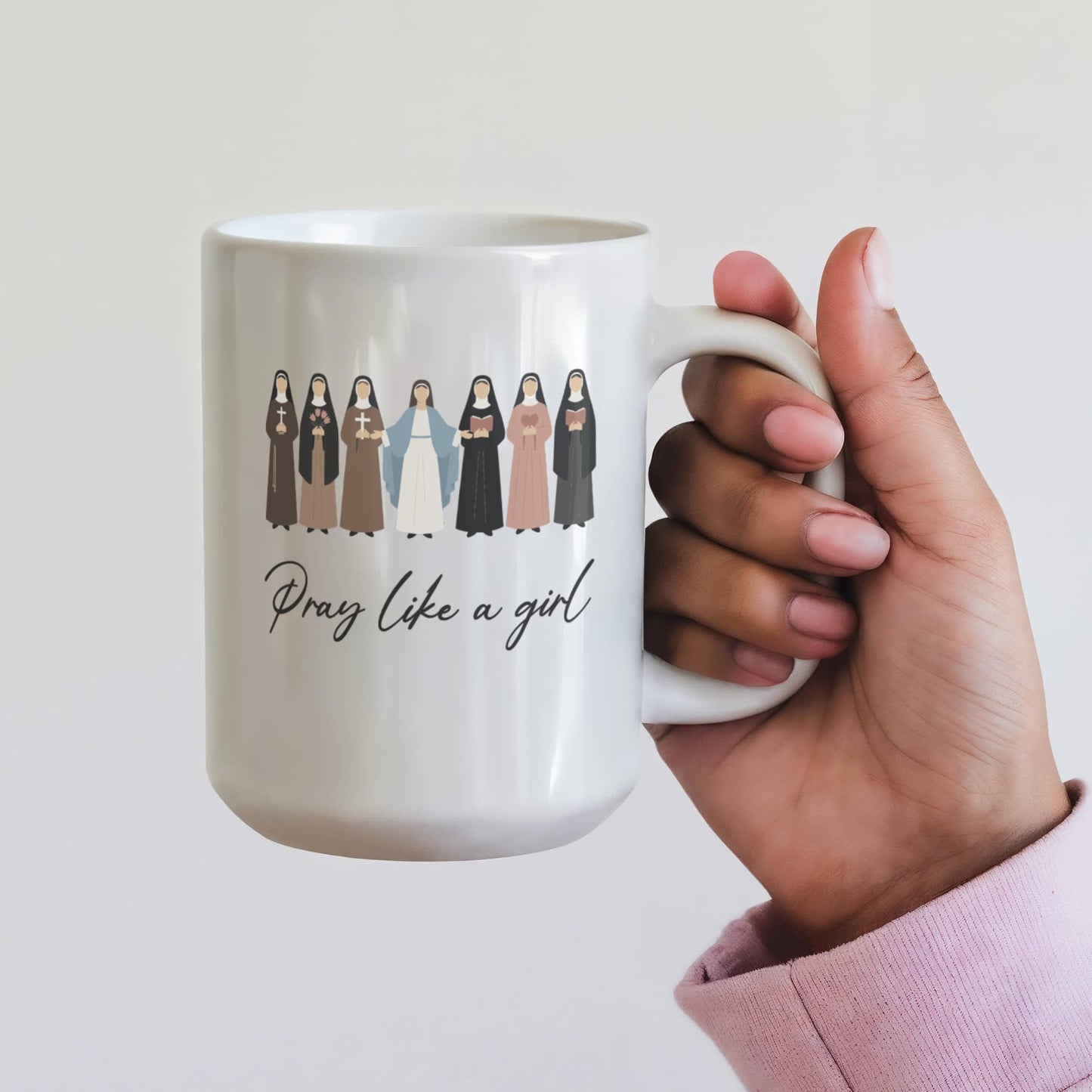 Pray Like a Girl Christian Coffee Mug 15oz