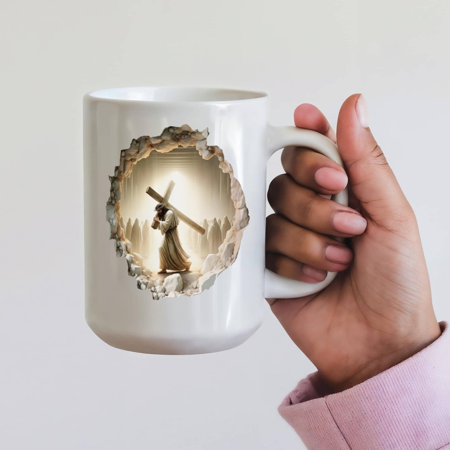 Jesus Carrying the Cross Christian Coffee Mug 15oz