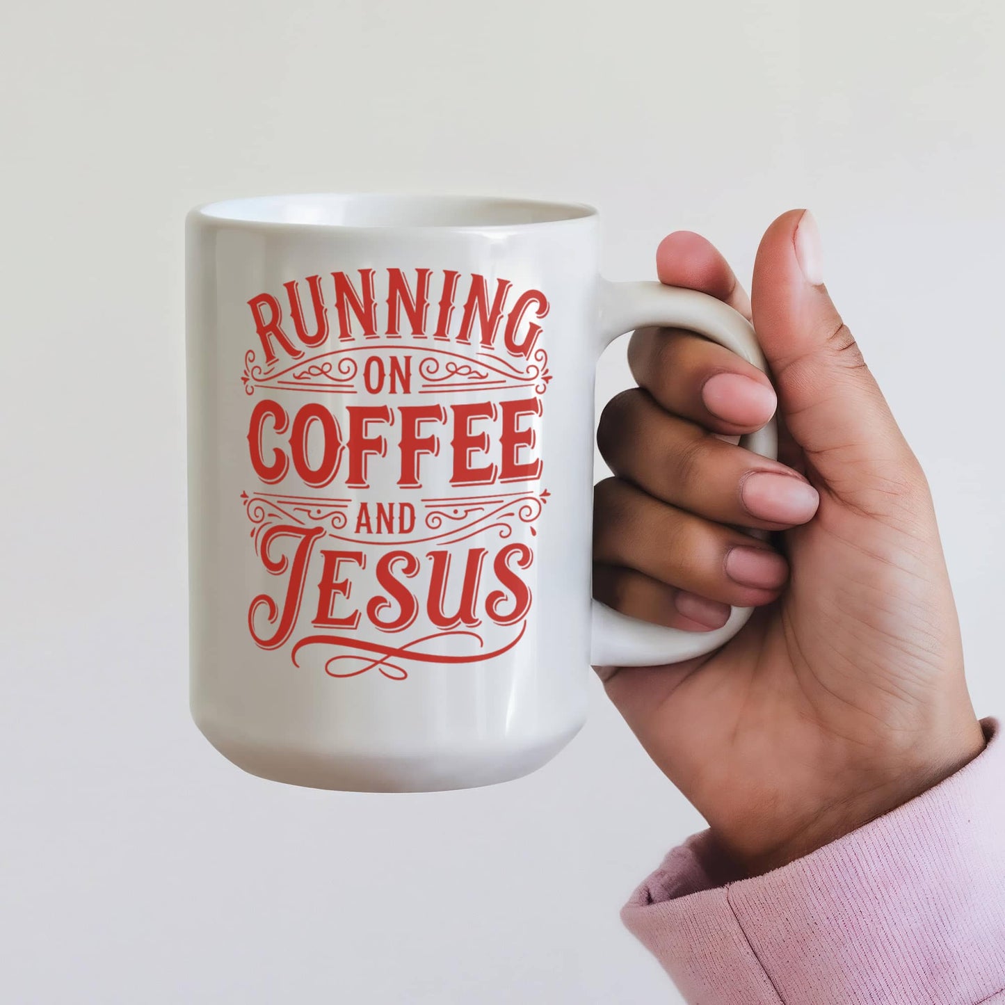 Running on Coffee and Jesus Christian Coffee Mug 15oz