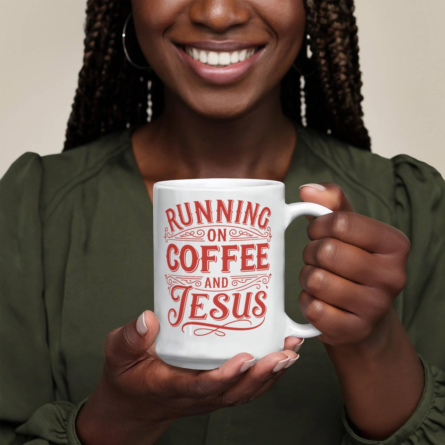 Running on Coffee and Jesus Christian Coffee Mug 15oz