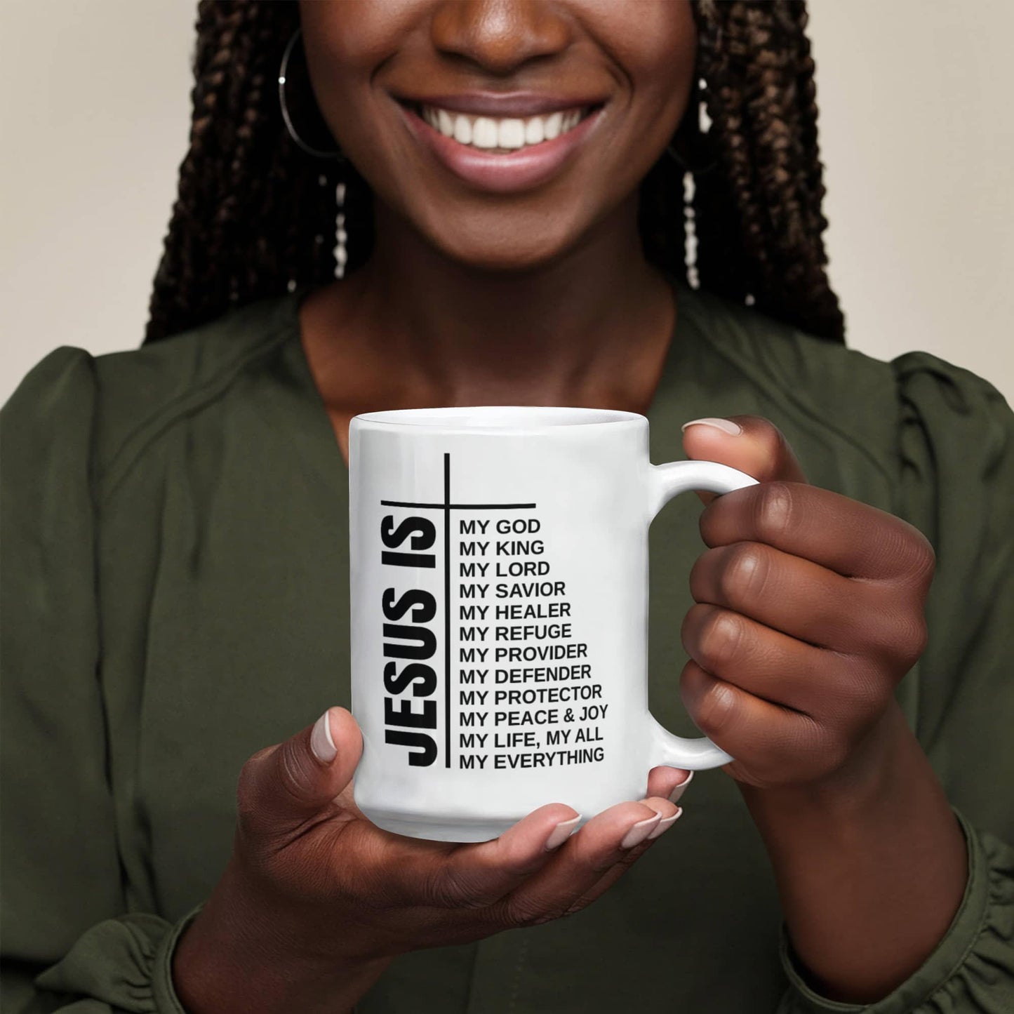 Jesus Is My God My King My Lord Christian Coffee Mug 15oz