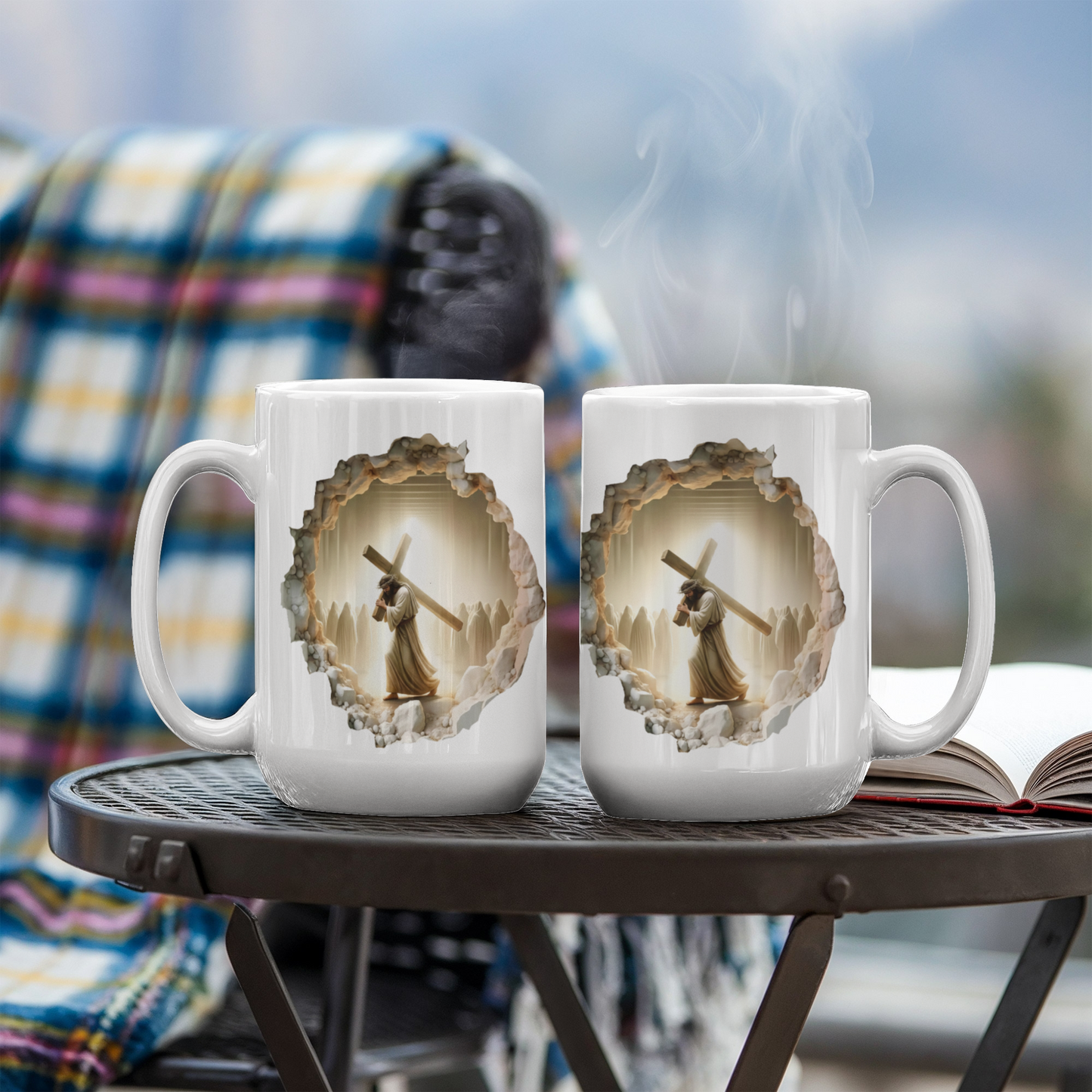 Jesus Carrying the Cross Christian Coffee Mug 15oz