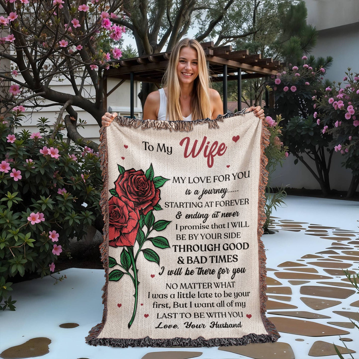 To My Wife Woven Blanket – My Love for You, Forever & Always