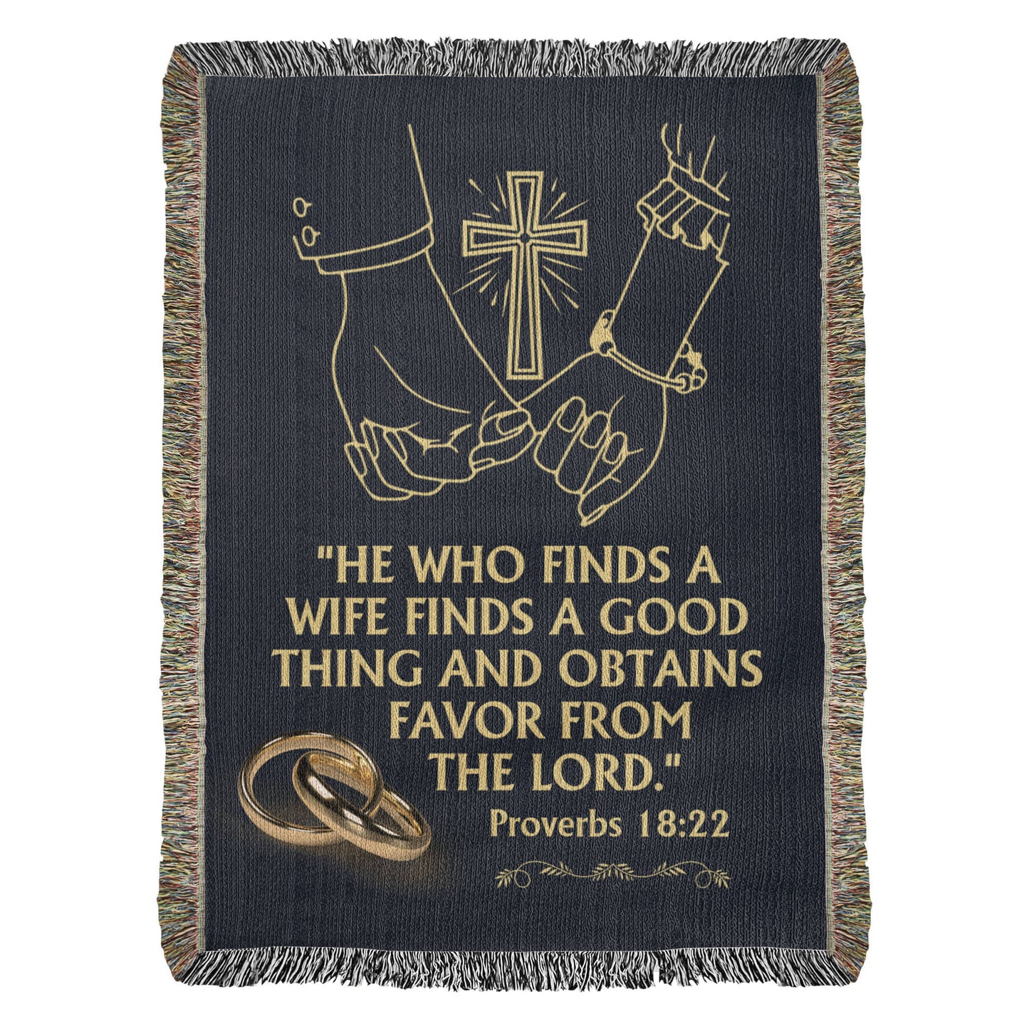 He Who Finds a Wife Woven Blanket – Proverbs 18:22 Faith Gift