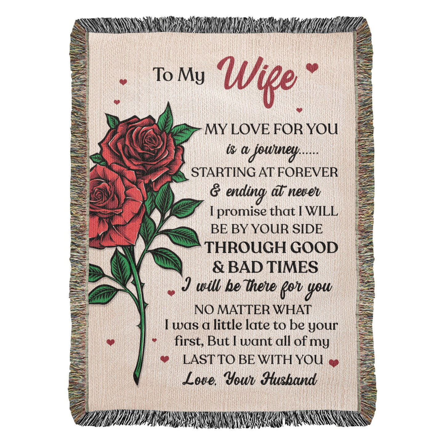 To My Wife Woven Blanket – My Love for You, Forever & Always