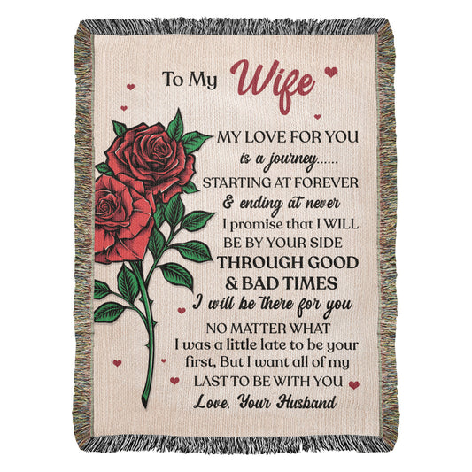 To My Wife Woven Blanket – My Love for You, Forever & Always