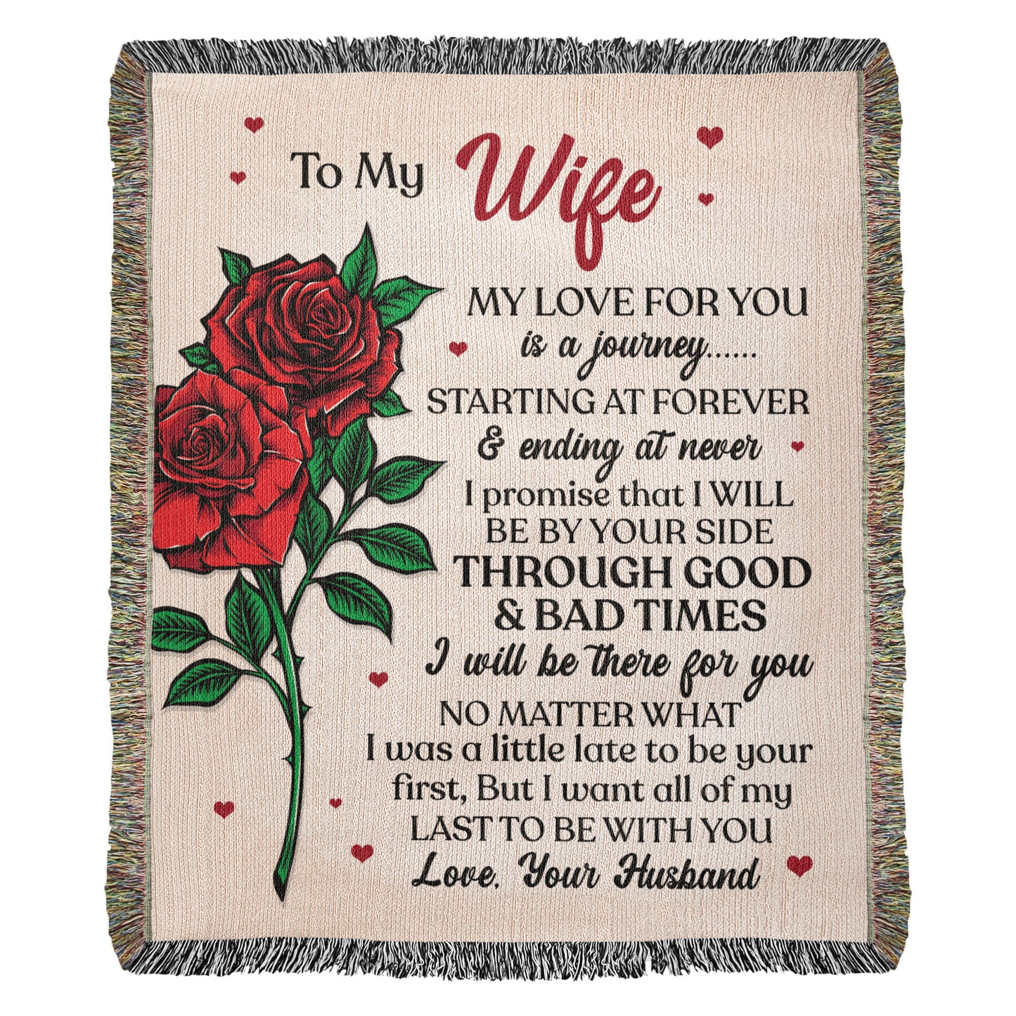 To My Wife Woven Blanket – My Love for You, Forever & Always