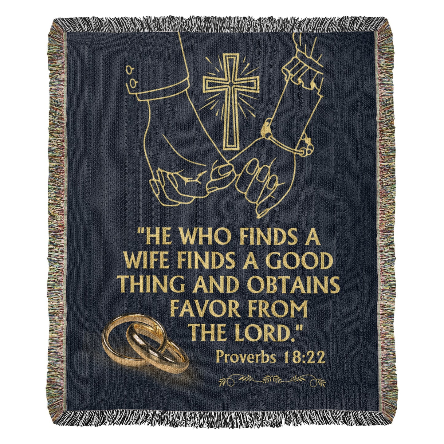 He Who Finds a Wife Woven Blanket – Proverbs 18:22 Faith Gift