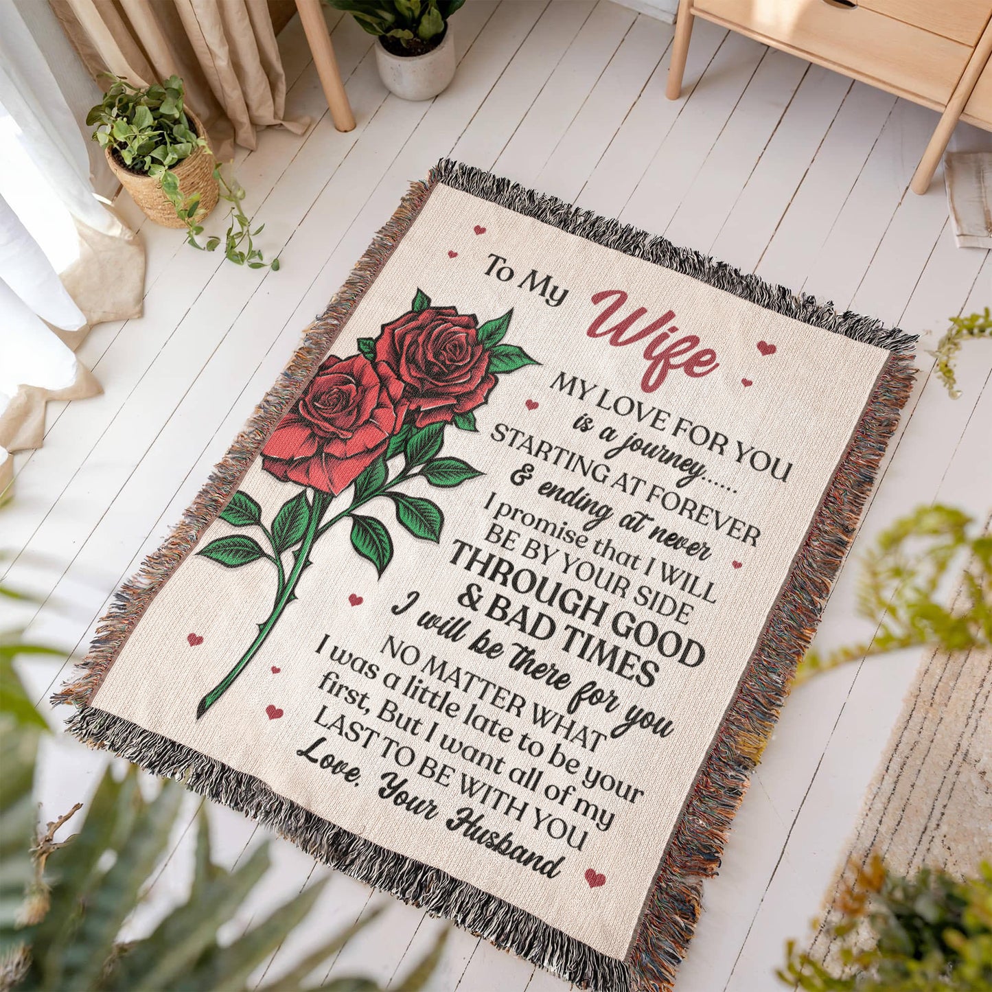 To My Wife Woven Blanket – My Love for You, Forever & Always