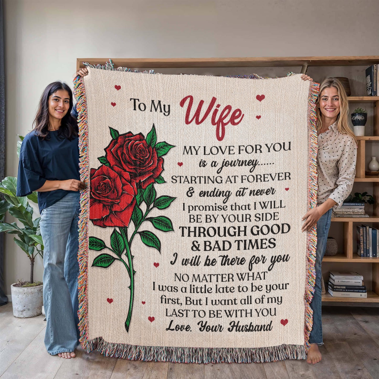 To My Wife Woven Blanket – My Love for You, Forever & Always