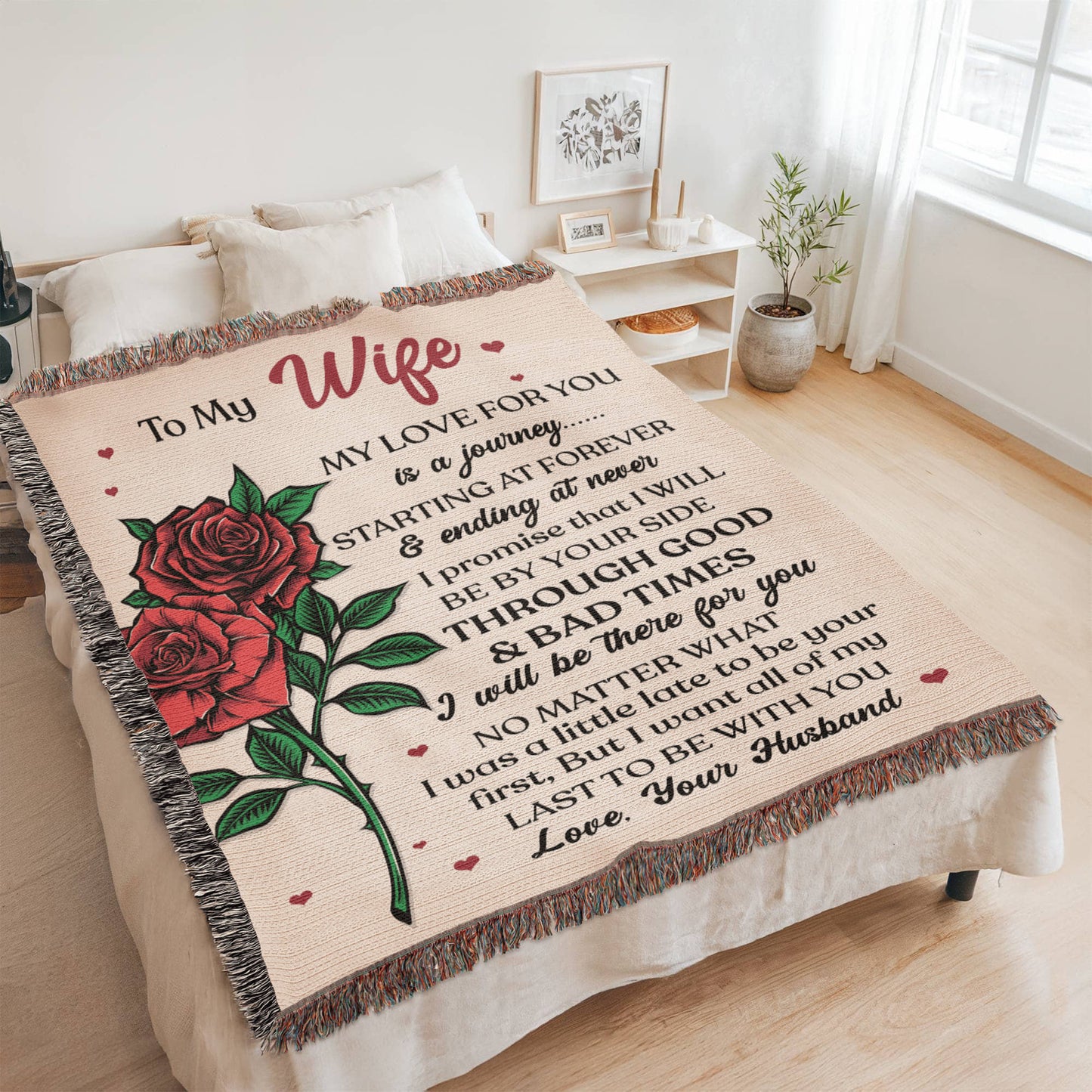 To My Wife Woven Blanket – My Love for You, Forever & Always