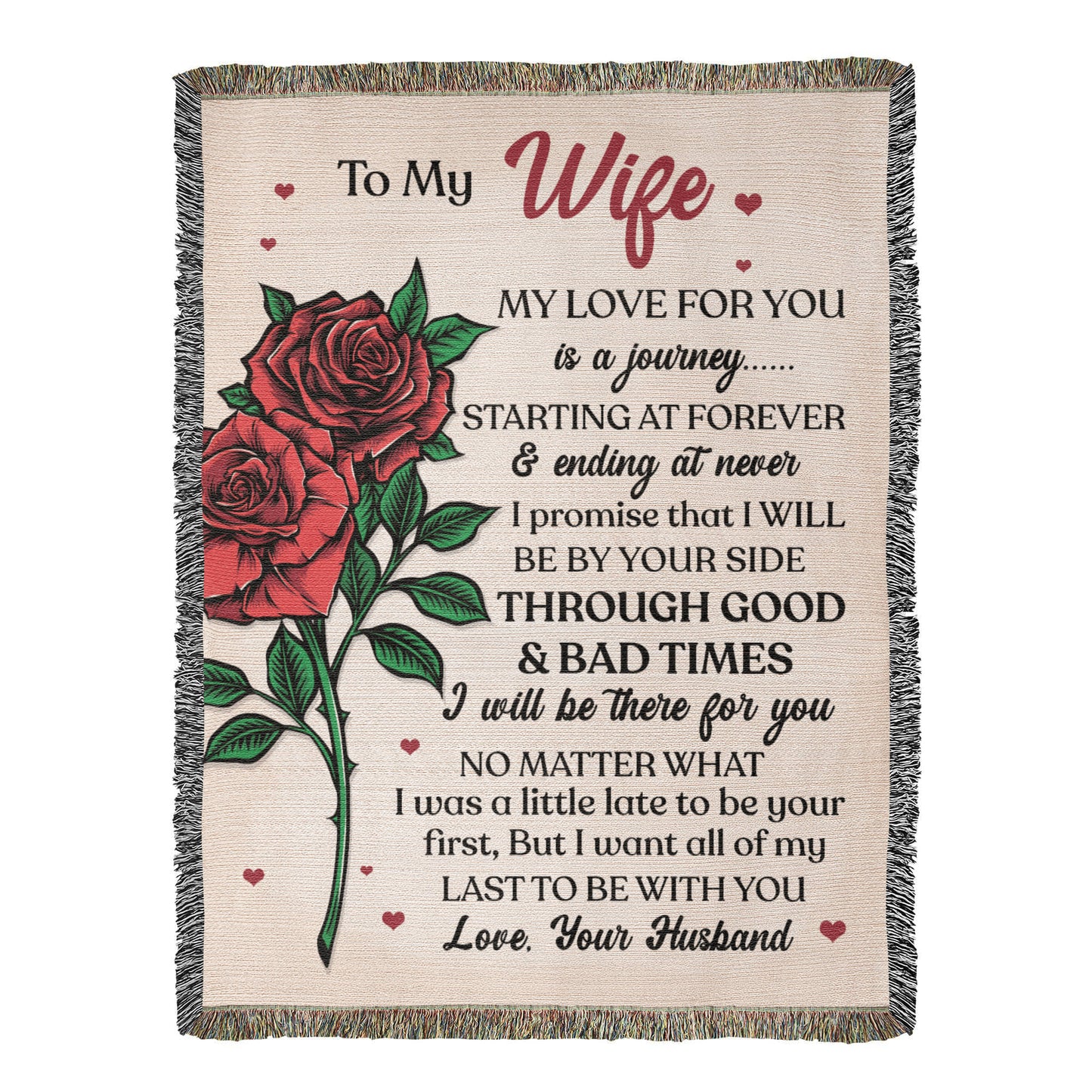 To My Wife Woven Blanket – My Love for You, Forever & Always