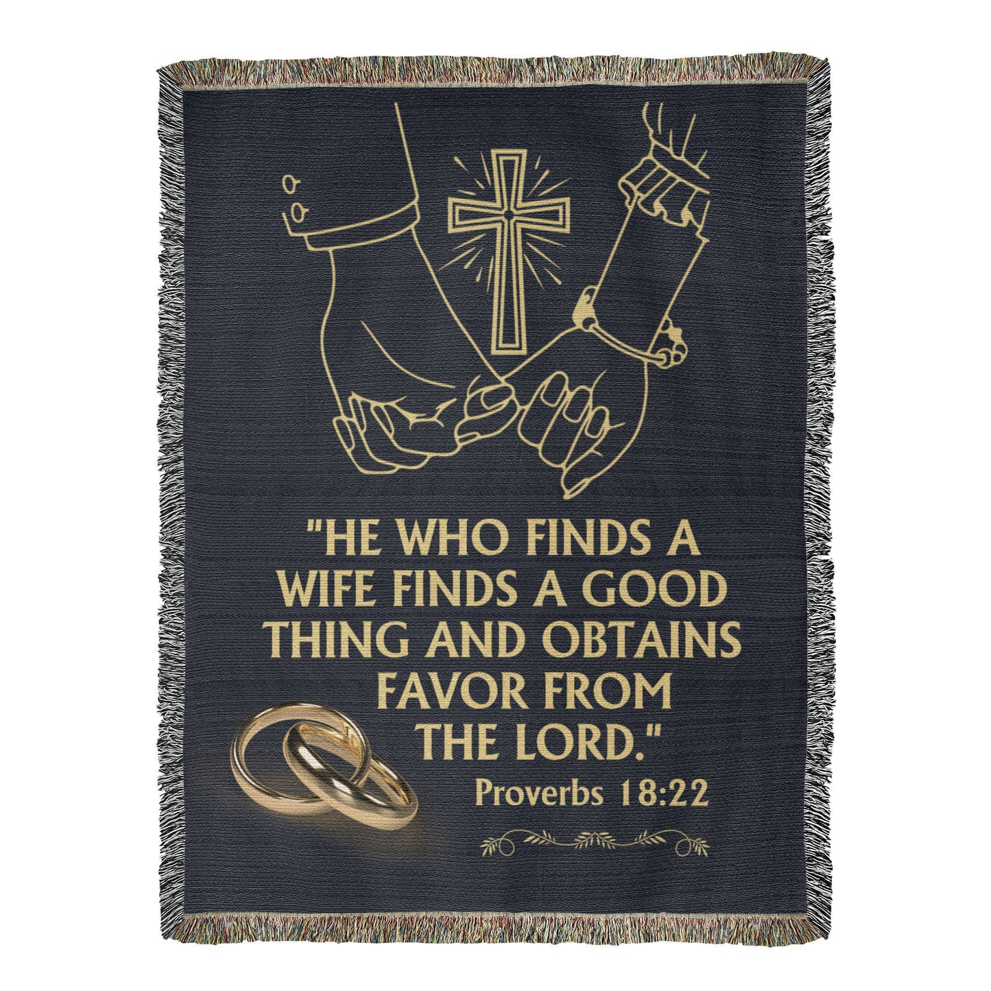He Who Finds a Wife Woven Blanket – Proverbs 18:22 Faith Gift