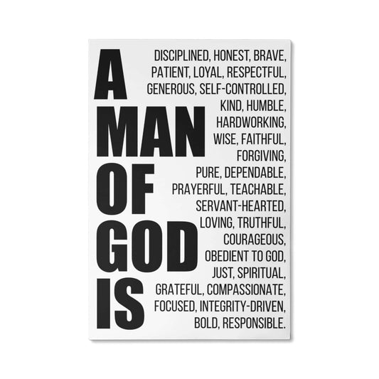 A Man of God Is Canvas Wall Art – Christian Gift for Husband, Dad or Son
