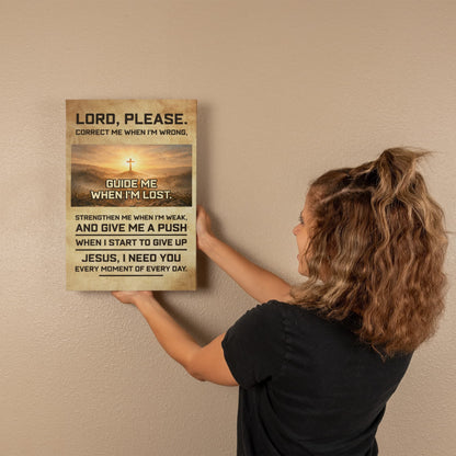Lord, Please – Guide Me When I'm Lost Christian Canvas Wall Art