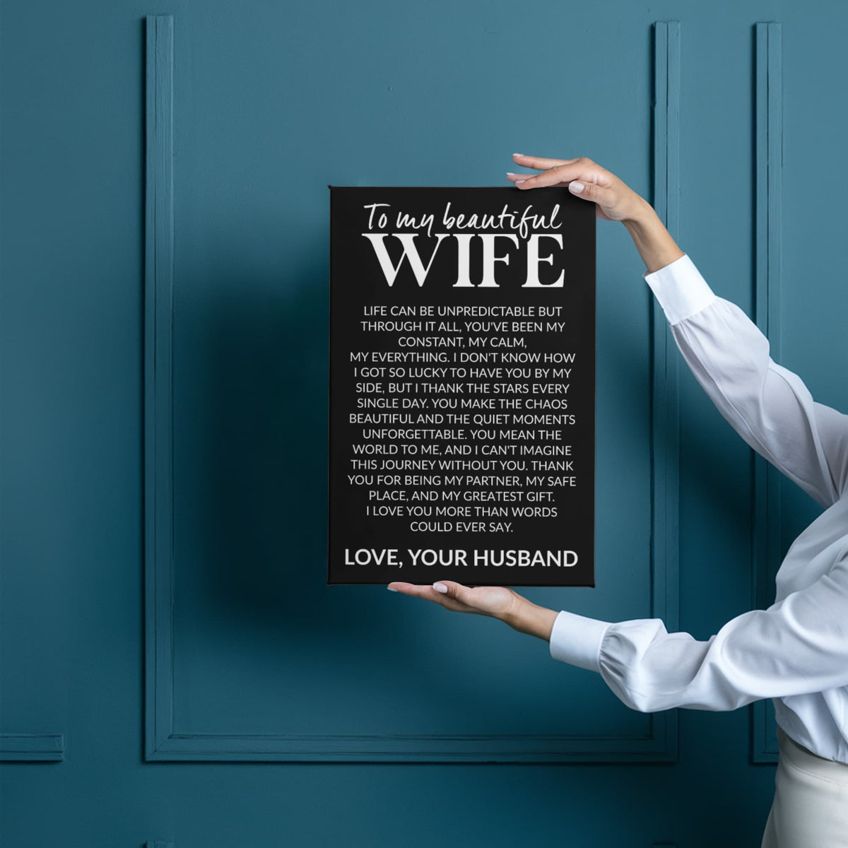 To My Beautiful Wife – My Constant, My Calm, My Everything Canvas (Portrait)